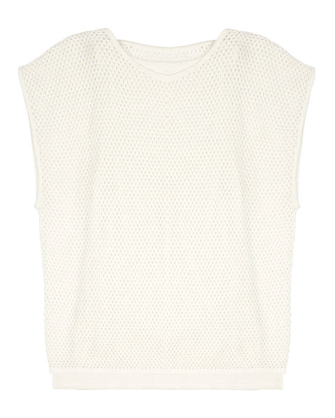 Layered Mesh Tee | Ivory