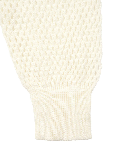 Mesh Button Crew | Ivory