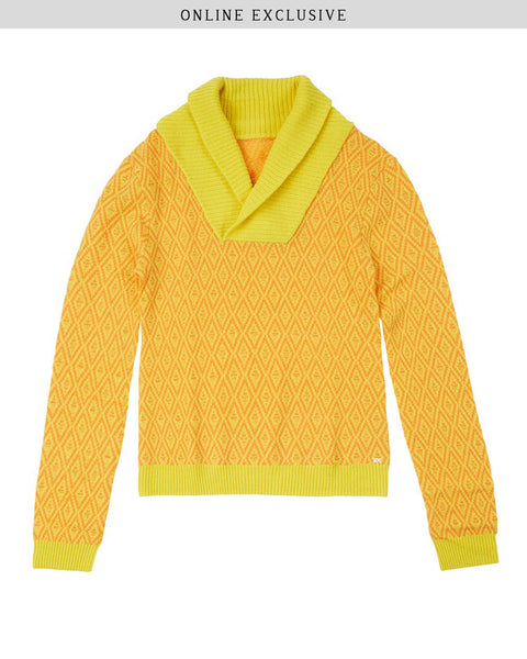 Diamond Shawl Sweater | Sunflower