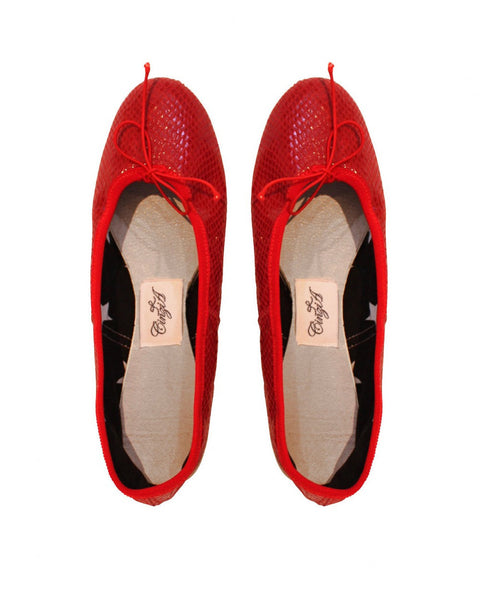 Banjo Loves: Cinzia Leather Flats | Red