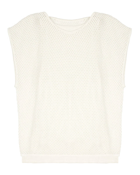 Layered Mesh Tee | Ivory