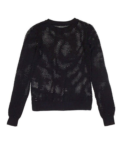 Mesh Button Crew | Black