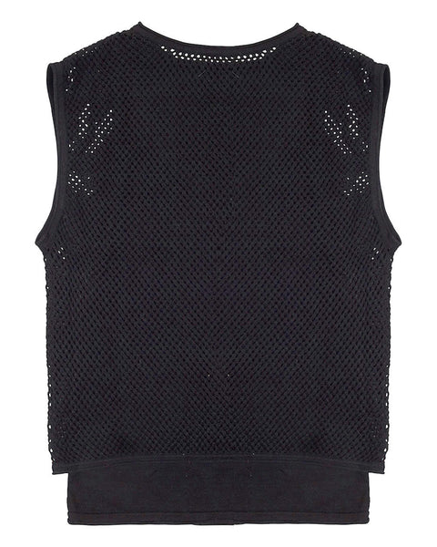 Layered Mesh Tee | Black